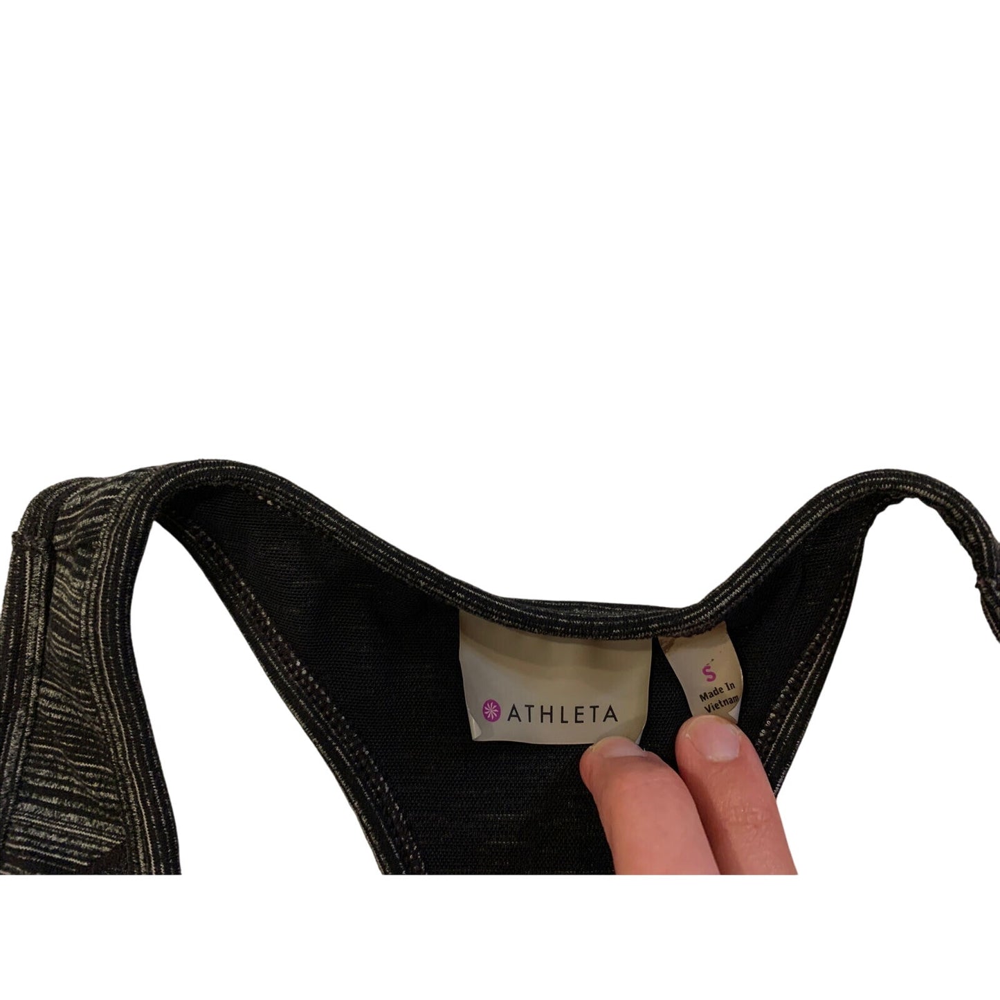 Athleta Tank Razor Back Charcol Gray Double Lined Small S - EUC