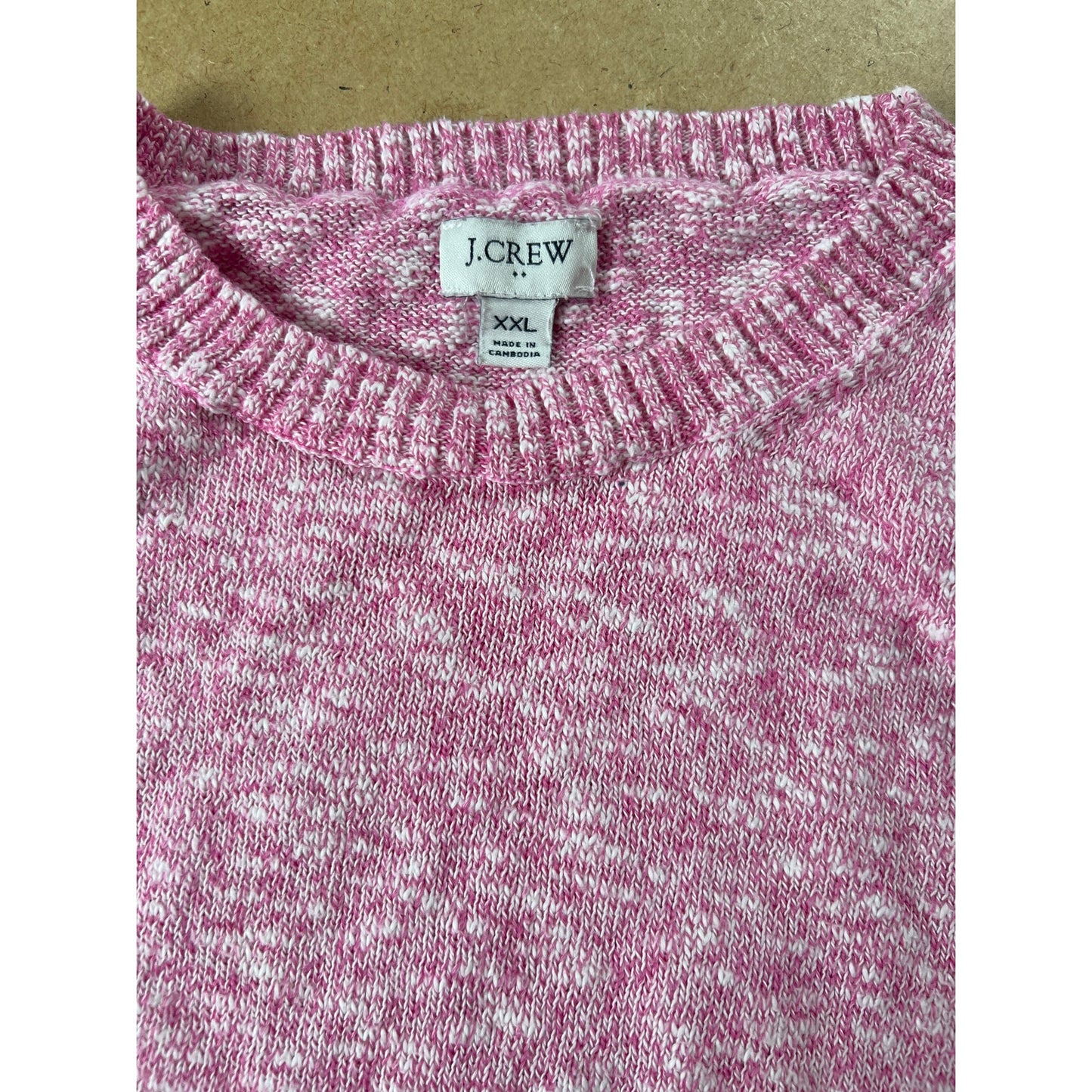 J. Crew Sweater Women's 2XL Salmon Pink Cotton Crewneck Pullover