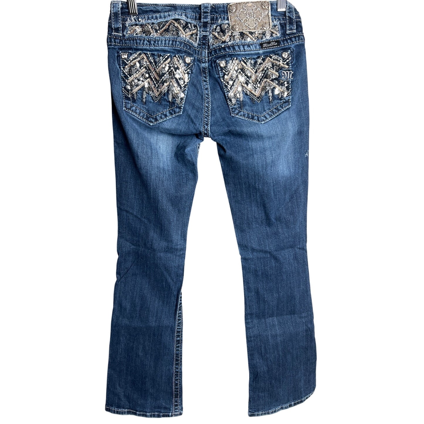 Miss Me Boot Distressed Jeans Denim Studded Size 27