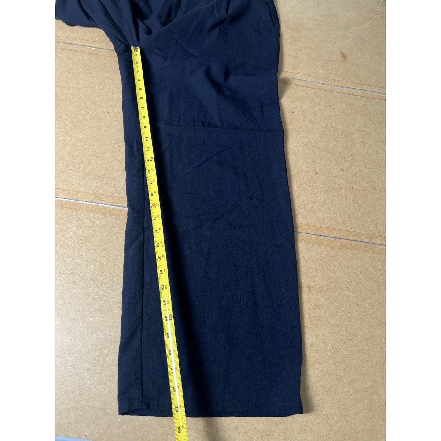 Feierisi Pants Mens 37x32 Blue Dress Rayon-Poly Relaxed Pleated Elastic Waist