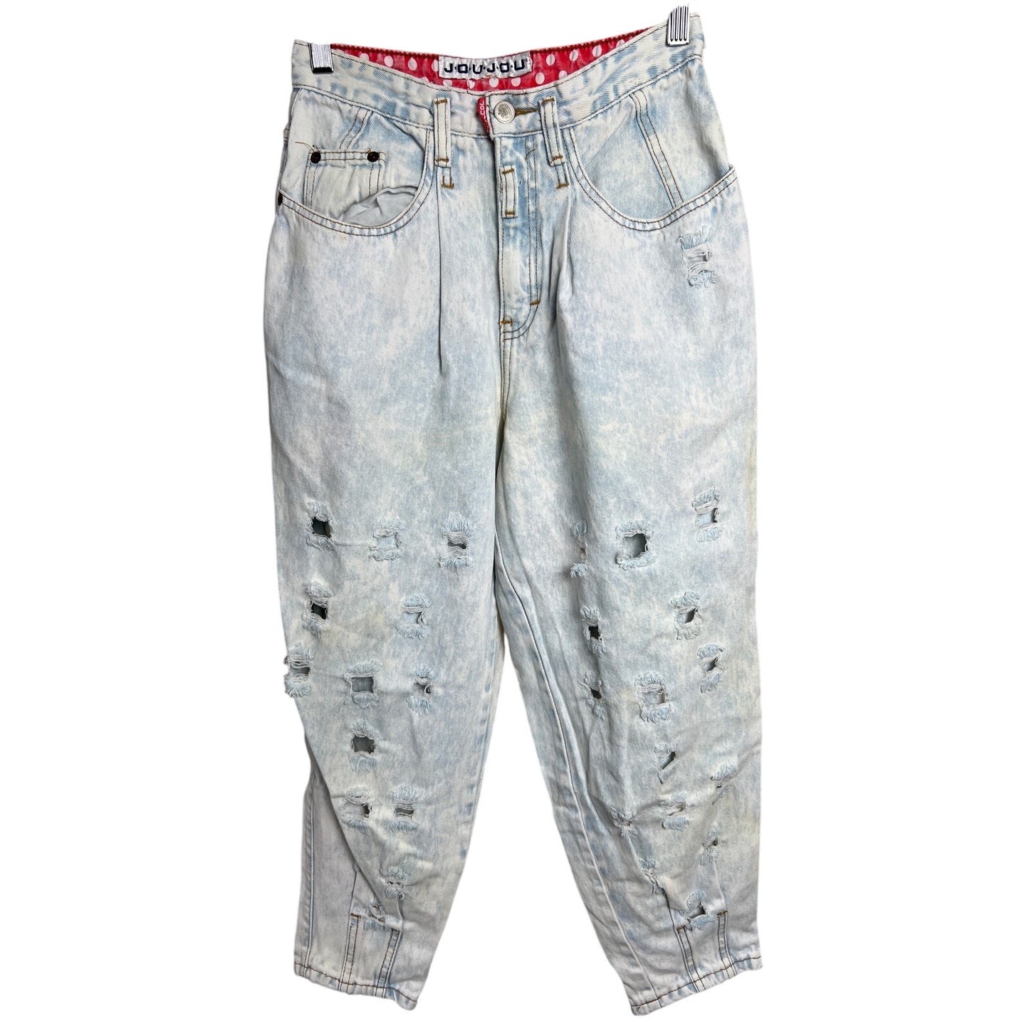 Vintage Jou Jou Light Acid Wash High Rise Hole Jeans Size 11/12