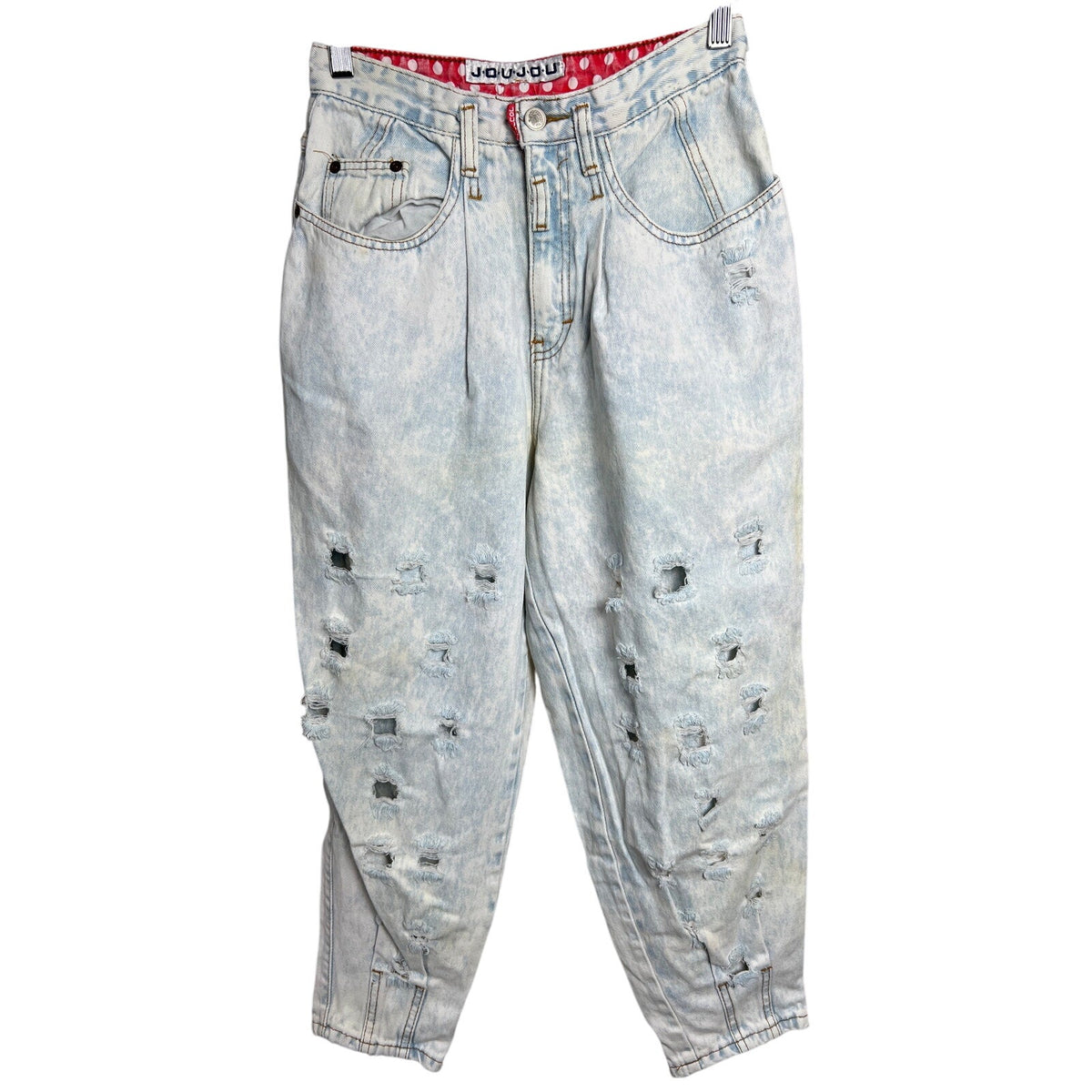 Vintage Jou Jou Light Acid Wash High Rise Hole Jeans Size 11/12