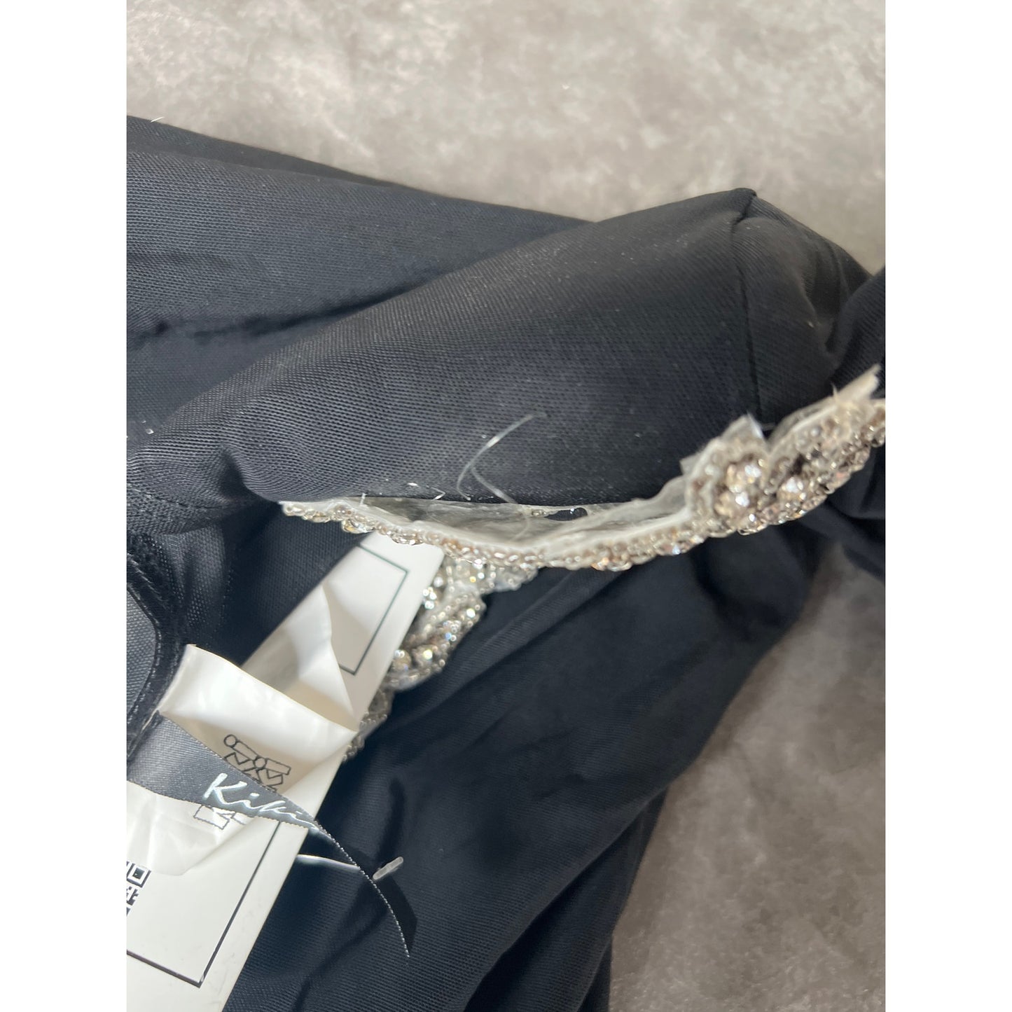 Y2K KikiRiki Small Black Rhinestone NWT Mesh Bodysuit