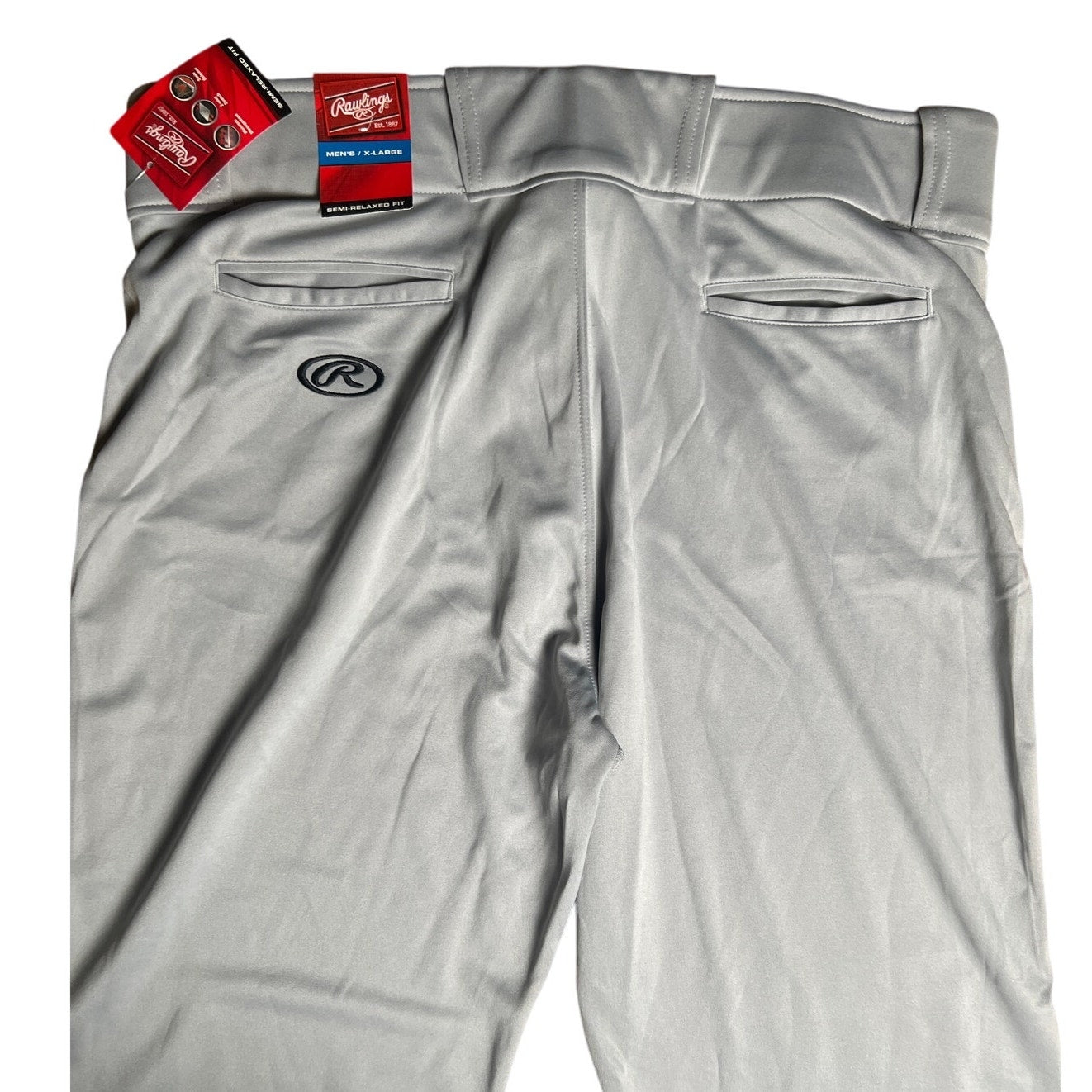NWT Rawlings Semi-Relaxed Fit Gray Baseball Pants Men's XL