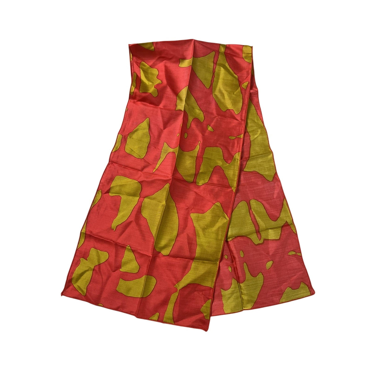 Vera Kerchief Unisex One Size Red Camouflage 100% Silk Dupion Rectangle Scarf