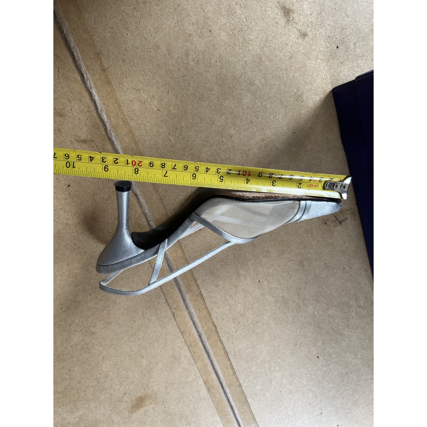 Stuart Weitzman Shoes Womens 7 Silver Slingback Premier Stiletto Pointed Toe