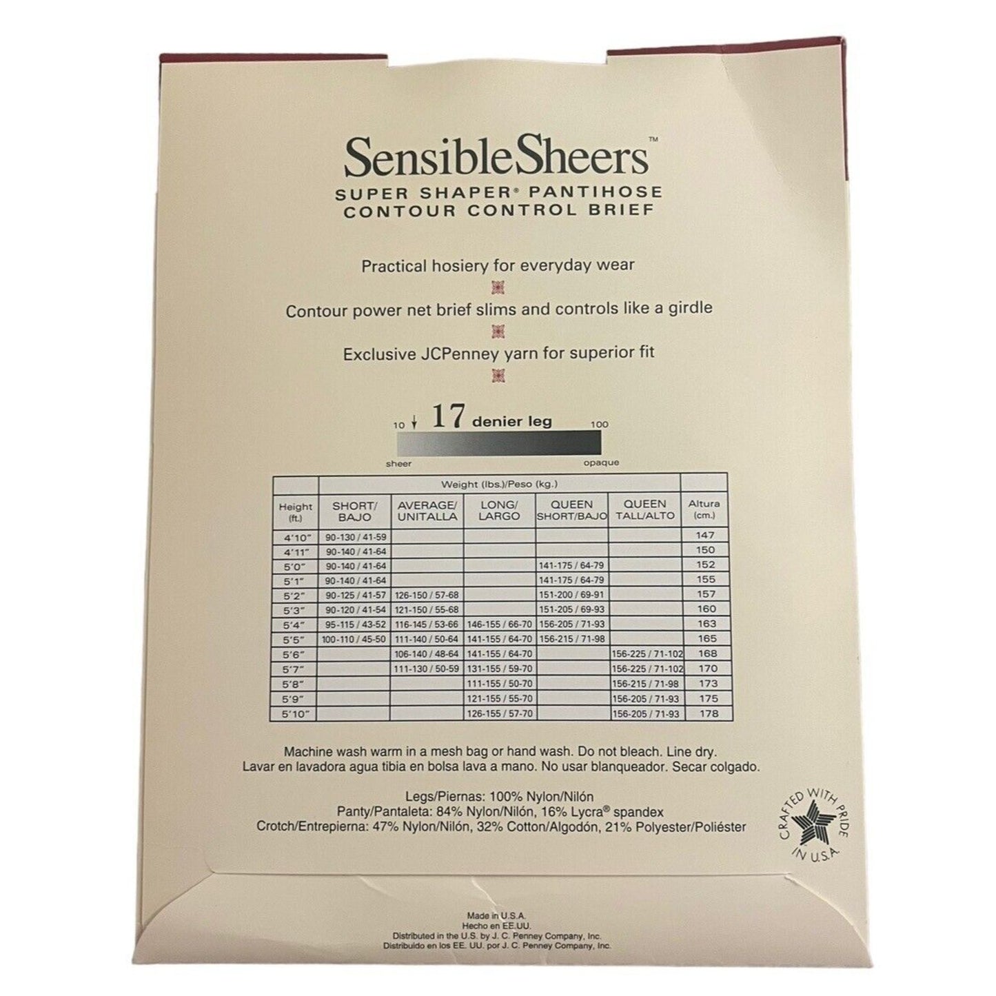 WORTHINGTON Sensible Sheers Super Shaper Pantyhose Nylons Short Suntan Color