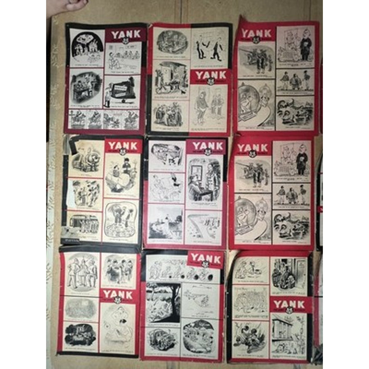 Yank The Army Weekly Red Black White Magazine Lot WWII British Original UK