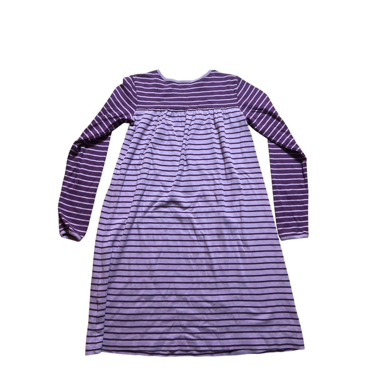 Hanna Andersson Girls Purple Striped Long Sleeve Play Dress Size 14