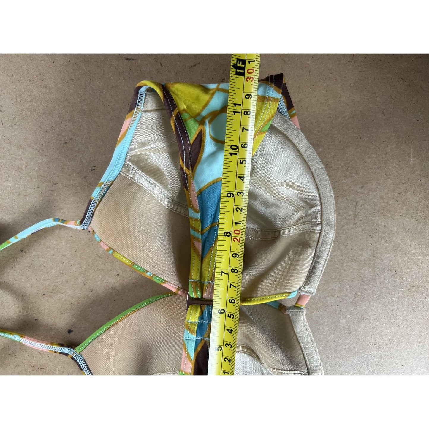 Victoria's Secret Bikini Top Womens 36D Multicolor Halter Underwire Padded