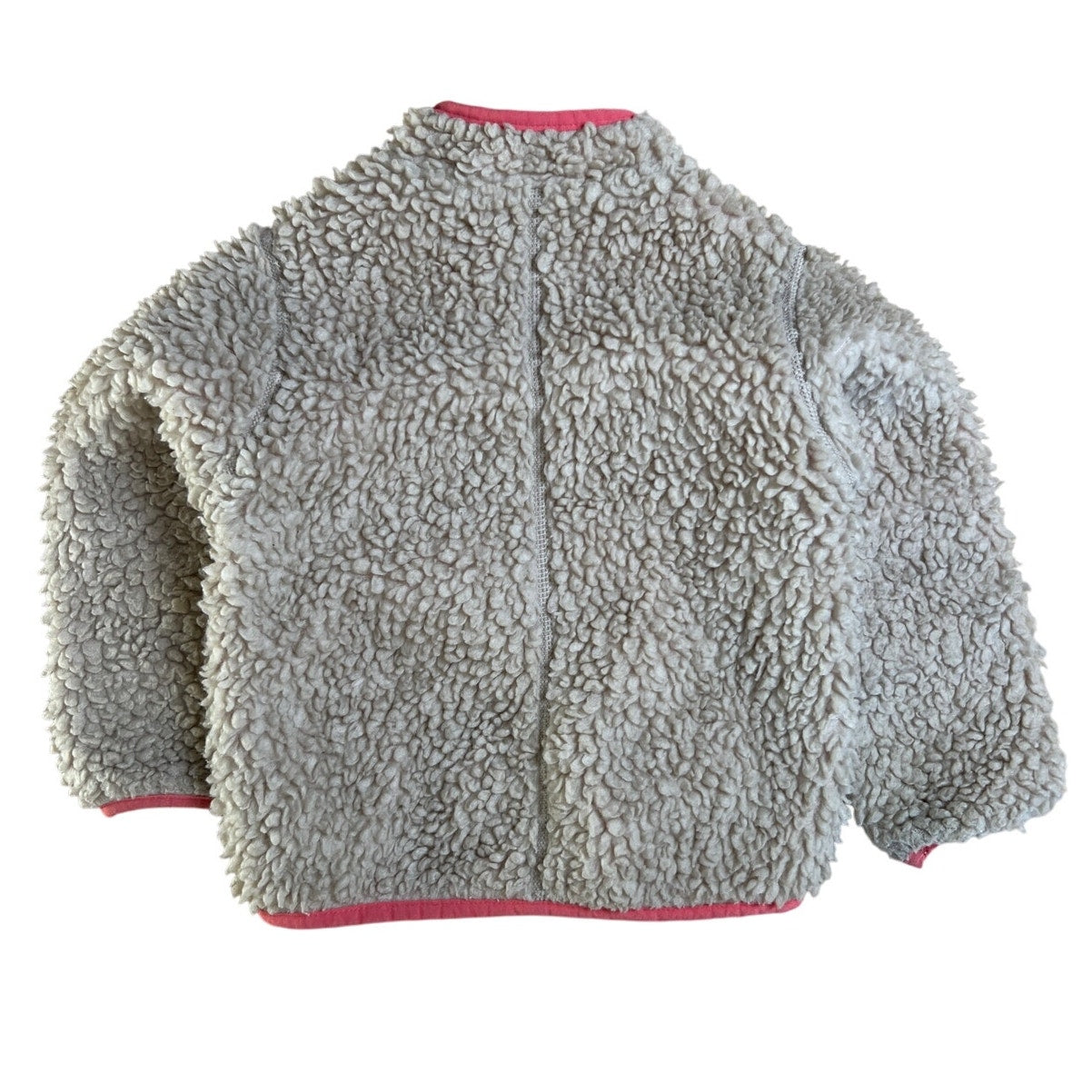 Patagonia Girls Cream And Pink 2T Full Zip Sweater