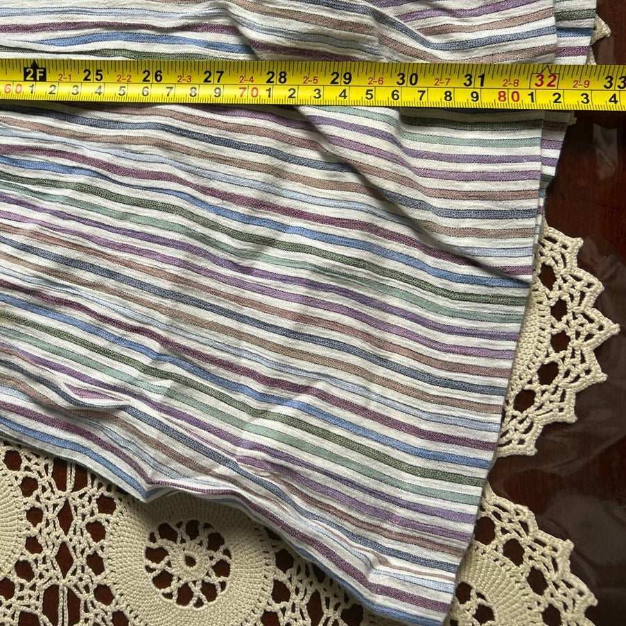 Madewell Striped Crewneck Button Front Tiered Mini Dress Multicolor Cotton Size XS