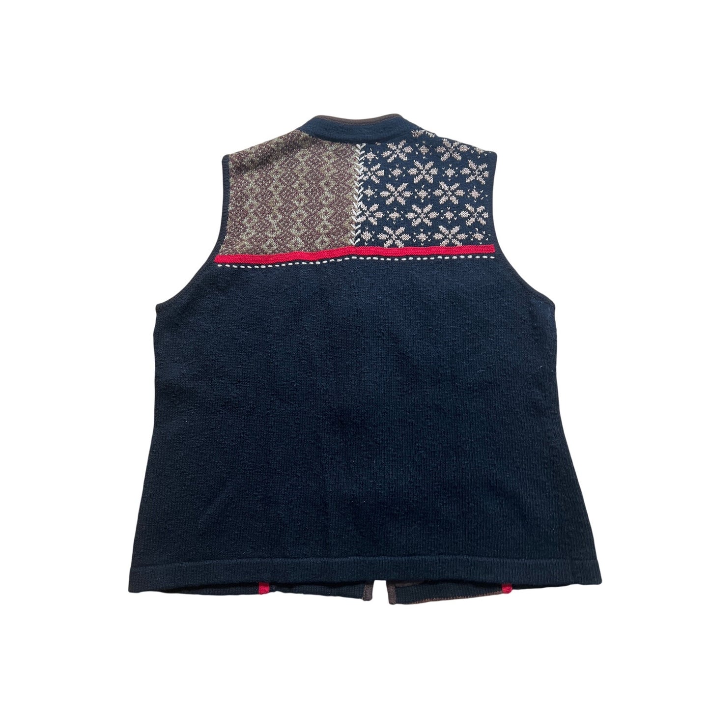 Clare Patch Work Button-Up Vest Women Size L
