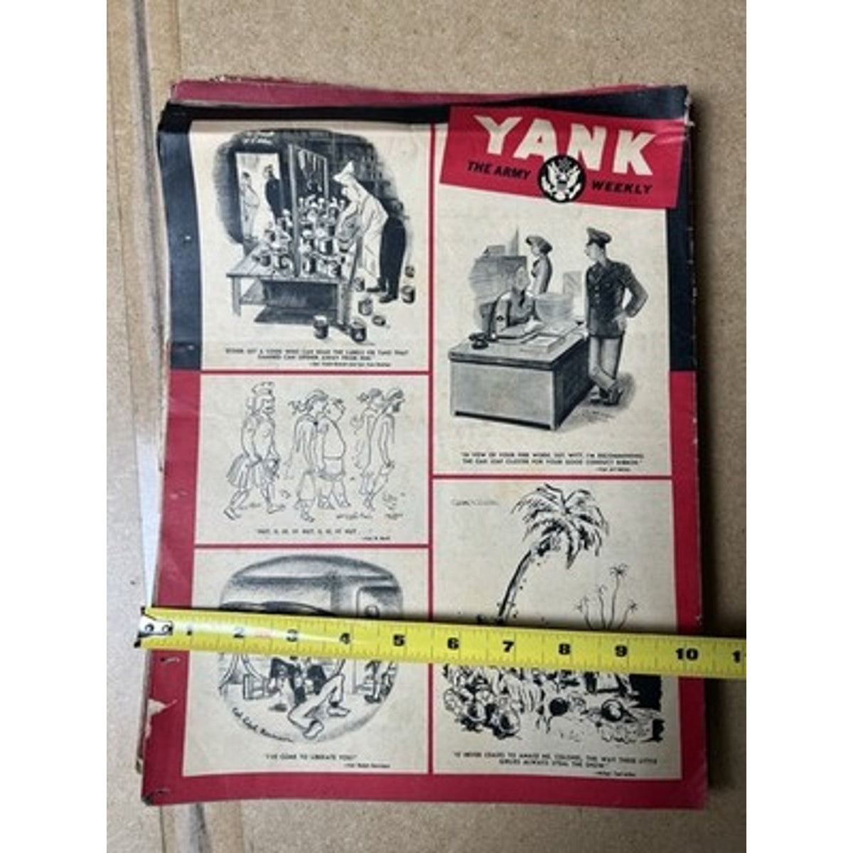 YANK The Army Weekly 1945 British Edition WWII Magazines Red Black Covers