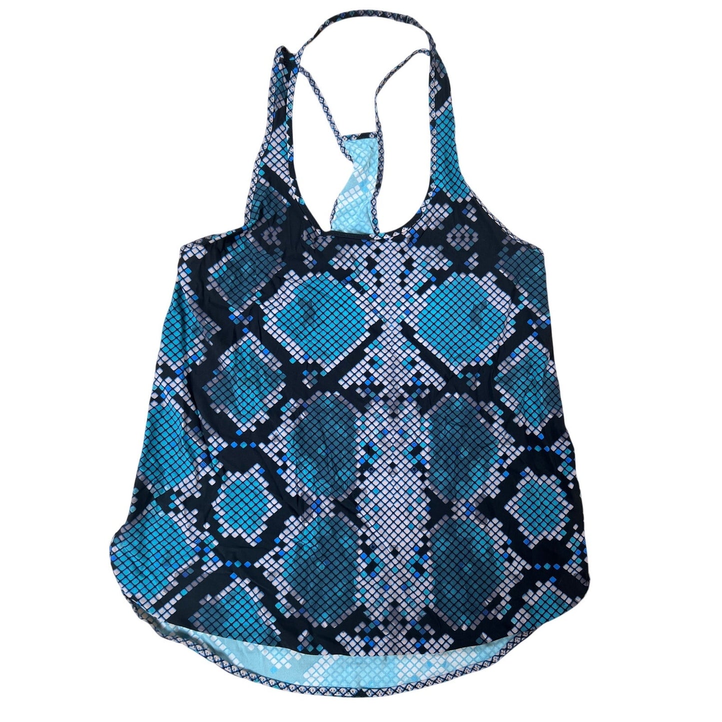 Lululemon Coastal Tank Top Snake Pattern Pipe Dream Blue Racerback Sz 4