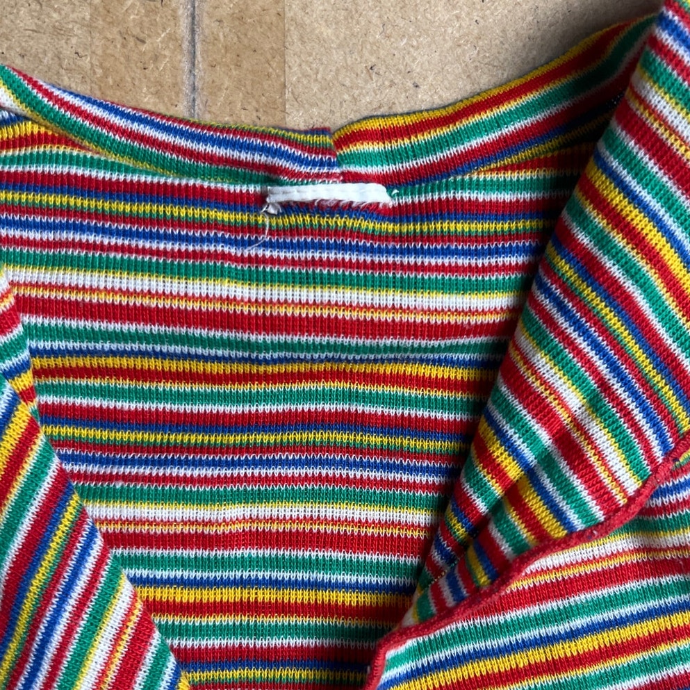 Vintage Rainbow Striped T-Shirt Size Small