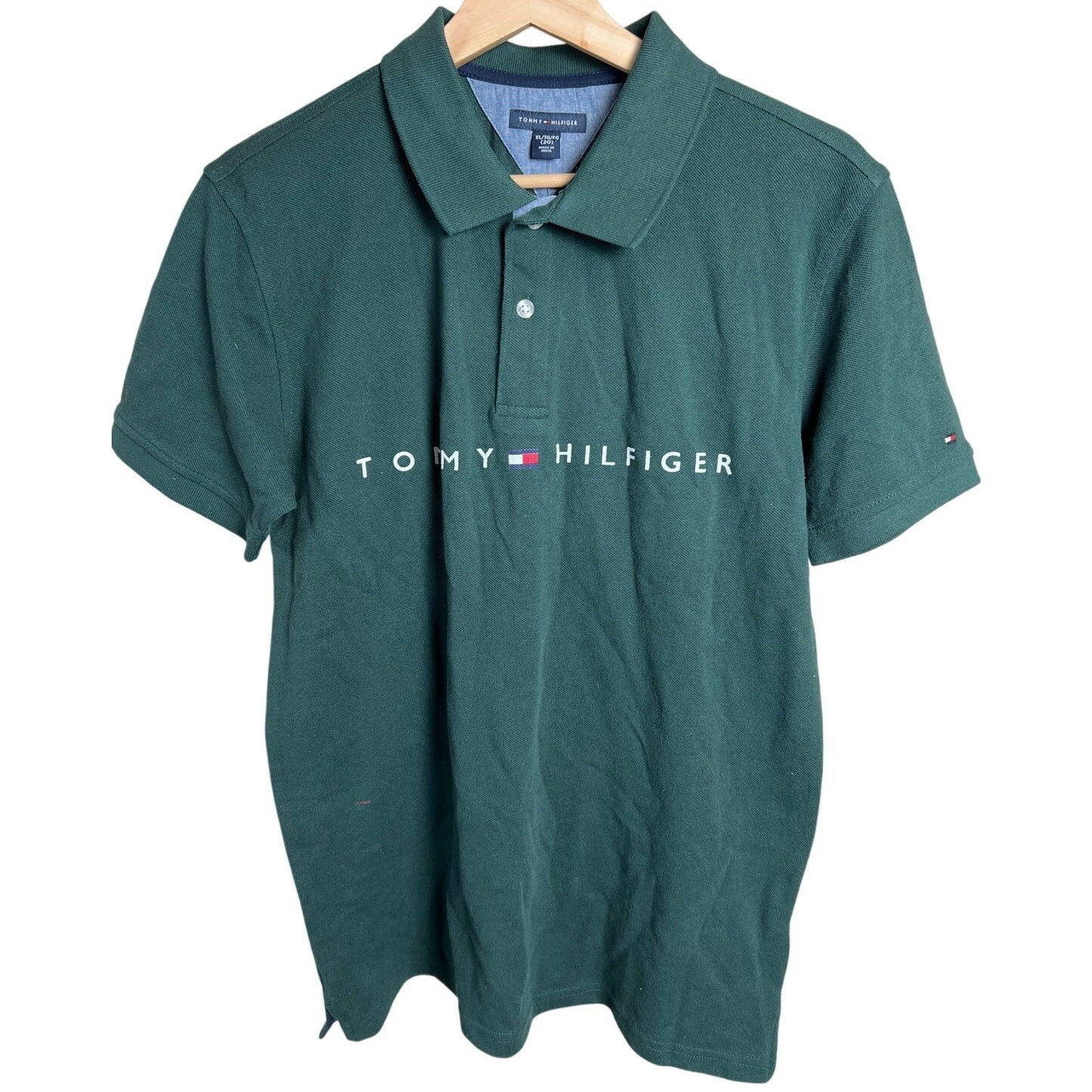 Tommy Hilfiger Regular Fit Short Sleeve NWT Botanical Green XL Boys