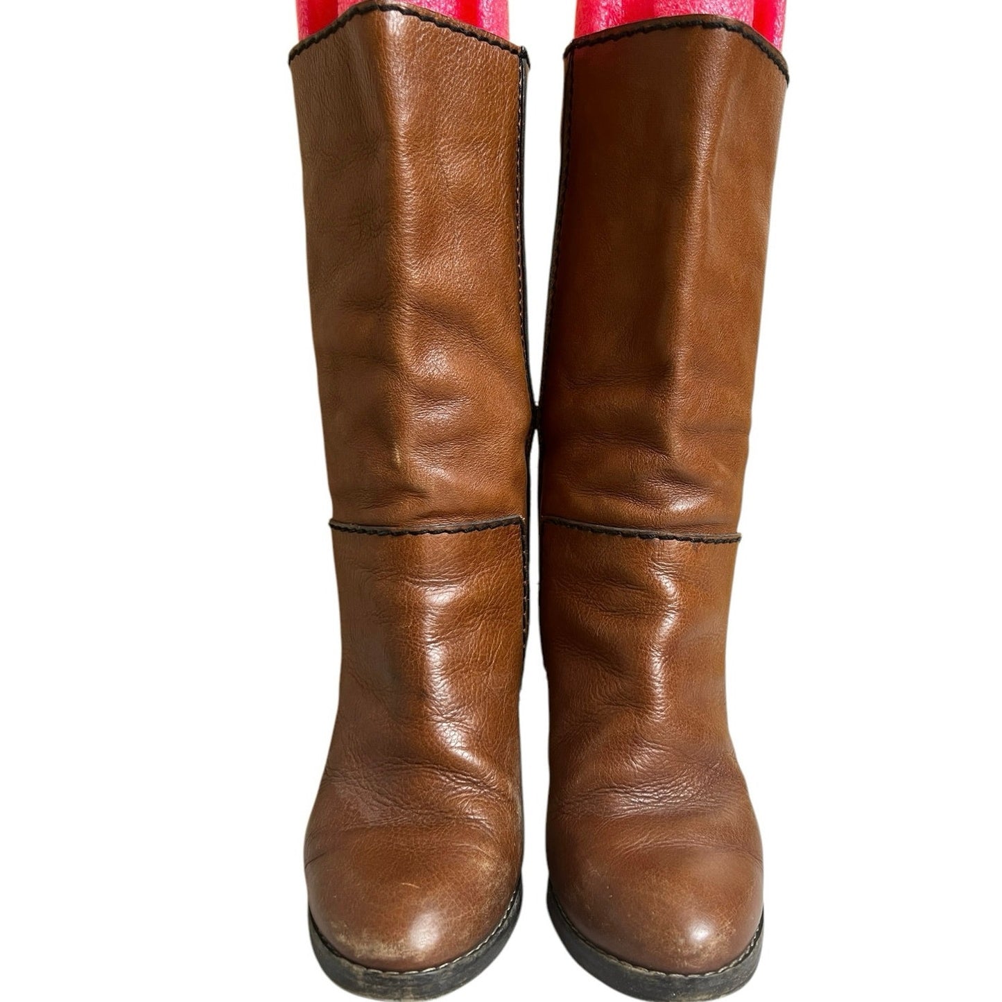 Chloe Tall Leather Heel Boots Size 36 Made In Italy Bohemian Chic