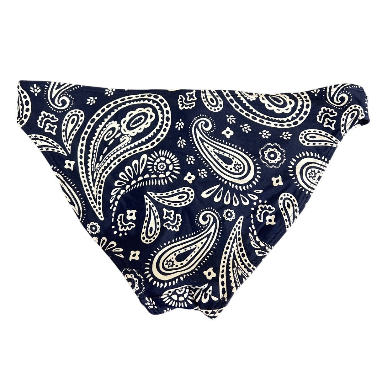Aerie Swim Bikini High Waisted Paisley Navy Blue Bottoms Small