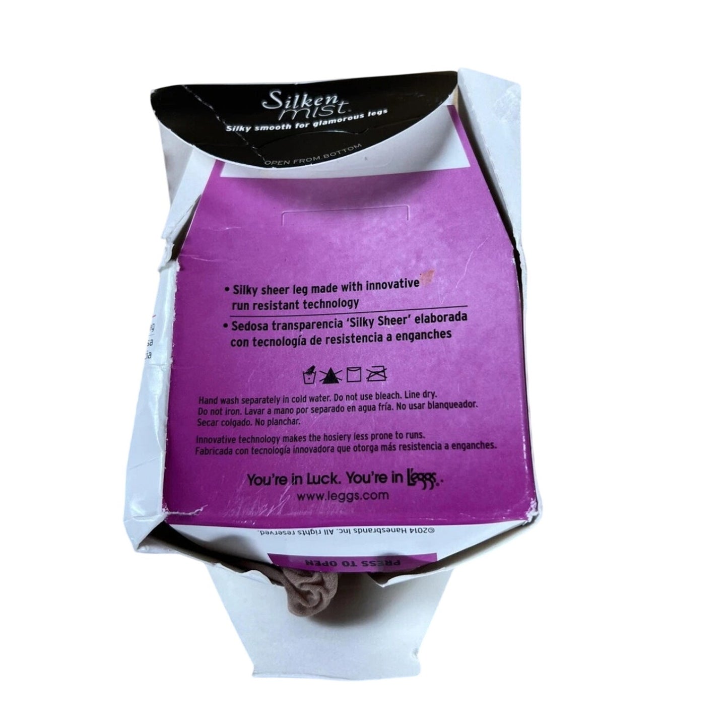 L'eggs Silken Mist Pantyhose Womens L Beige Control Top Sheer Run Resistant
