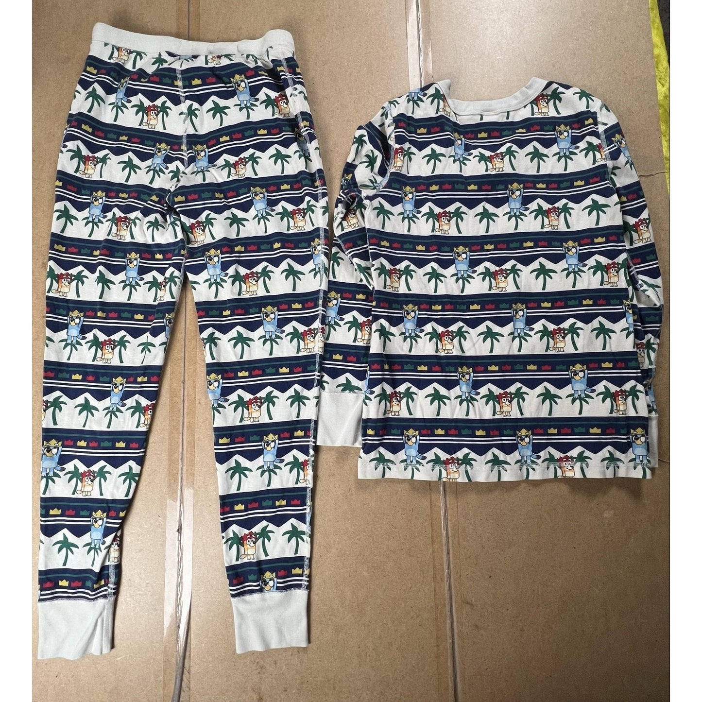 Hanna Andersson Set Unisex Kids M White Striped Bluey Character Jersey