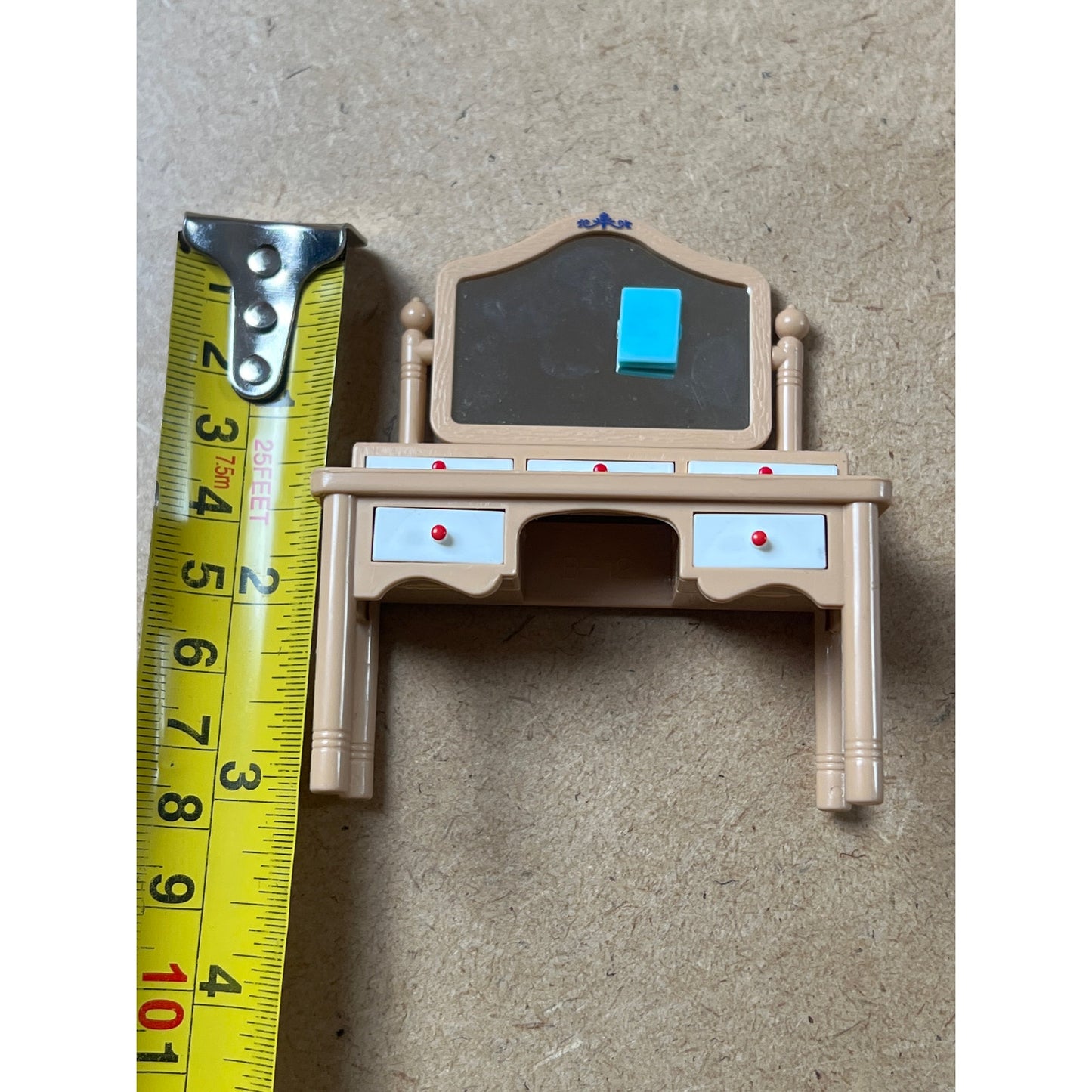 Vintage Tomy Dollhouse Furniture Vanity W/Stool Made In Japan