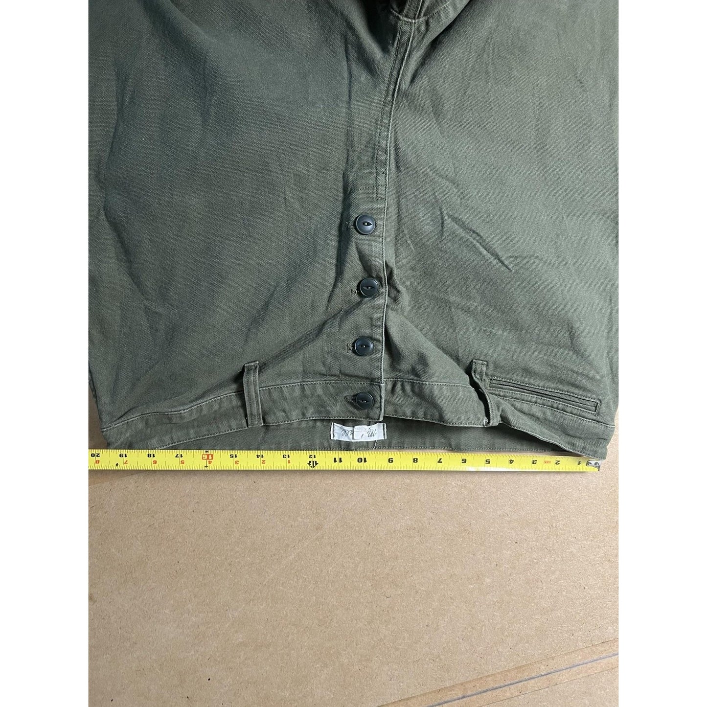 Madewell Pants Womens 33 Green Cropped Wide-Leg Twill Pockets Stretch Button-Fly