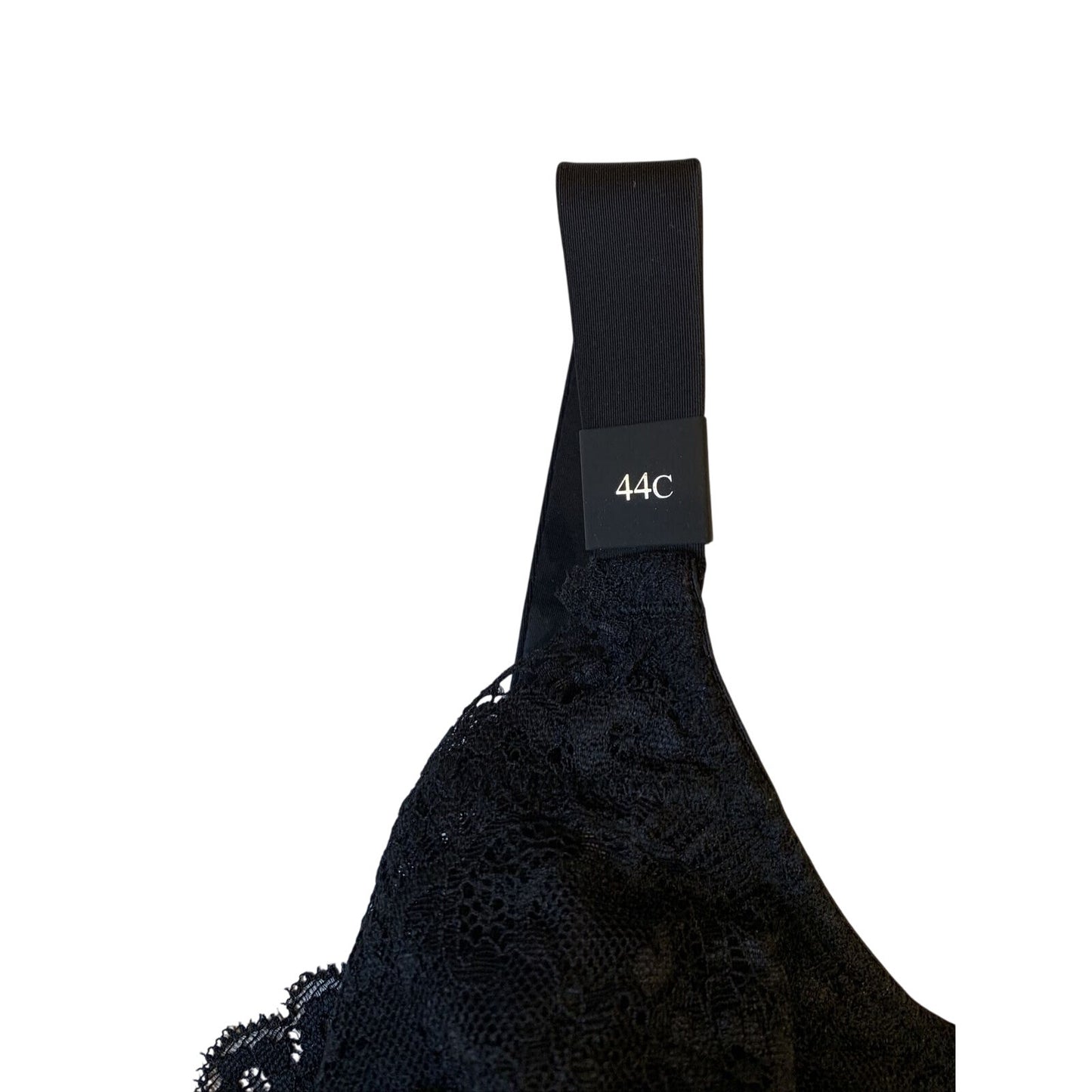 Curvy Couture 44C Everyday Glamour Black Lacy Unlined UW Bra 1207 NWT