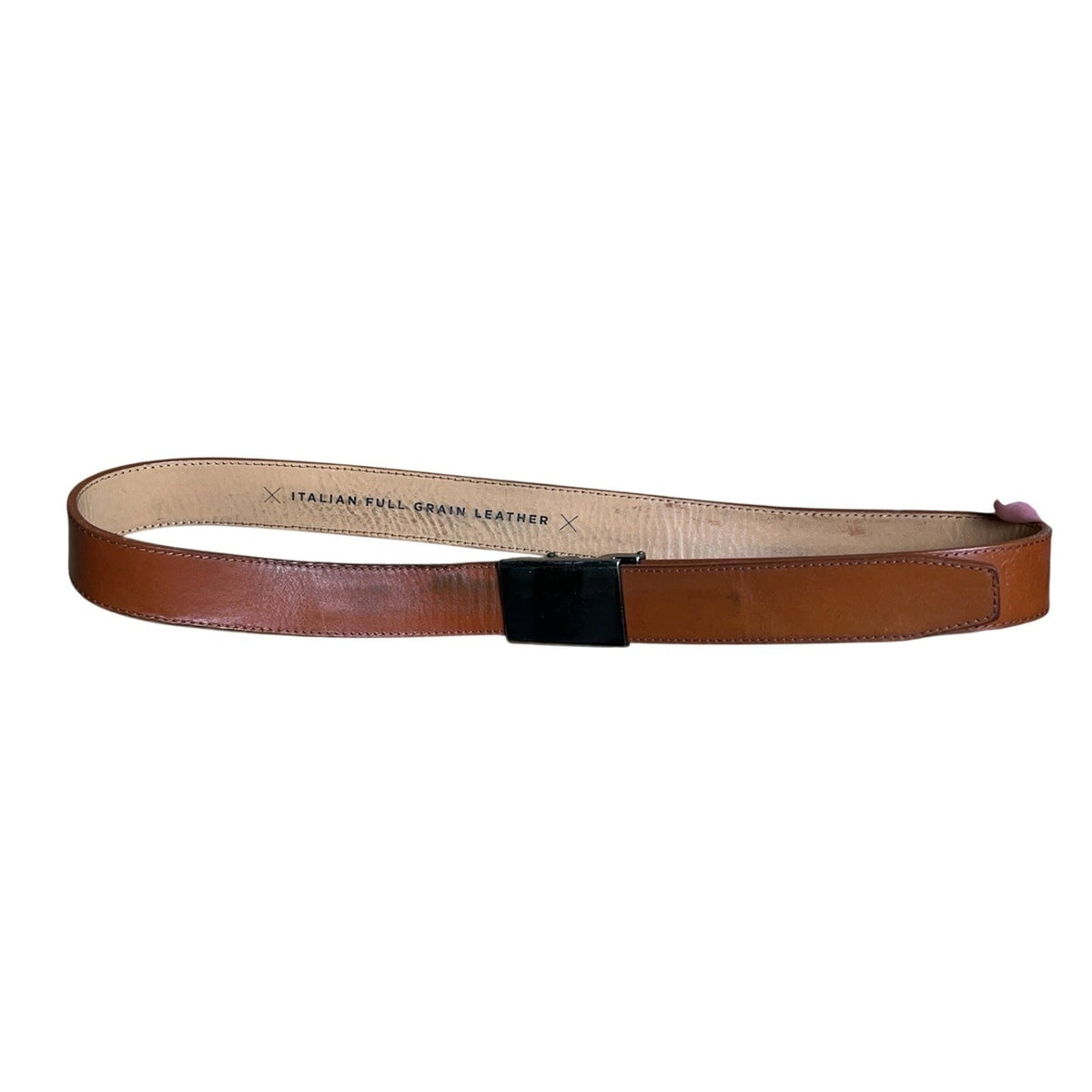 Mission Belt Mens One Size Brown Leather Ratchet Adjustable Buckle Logo
