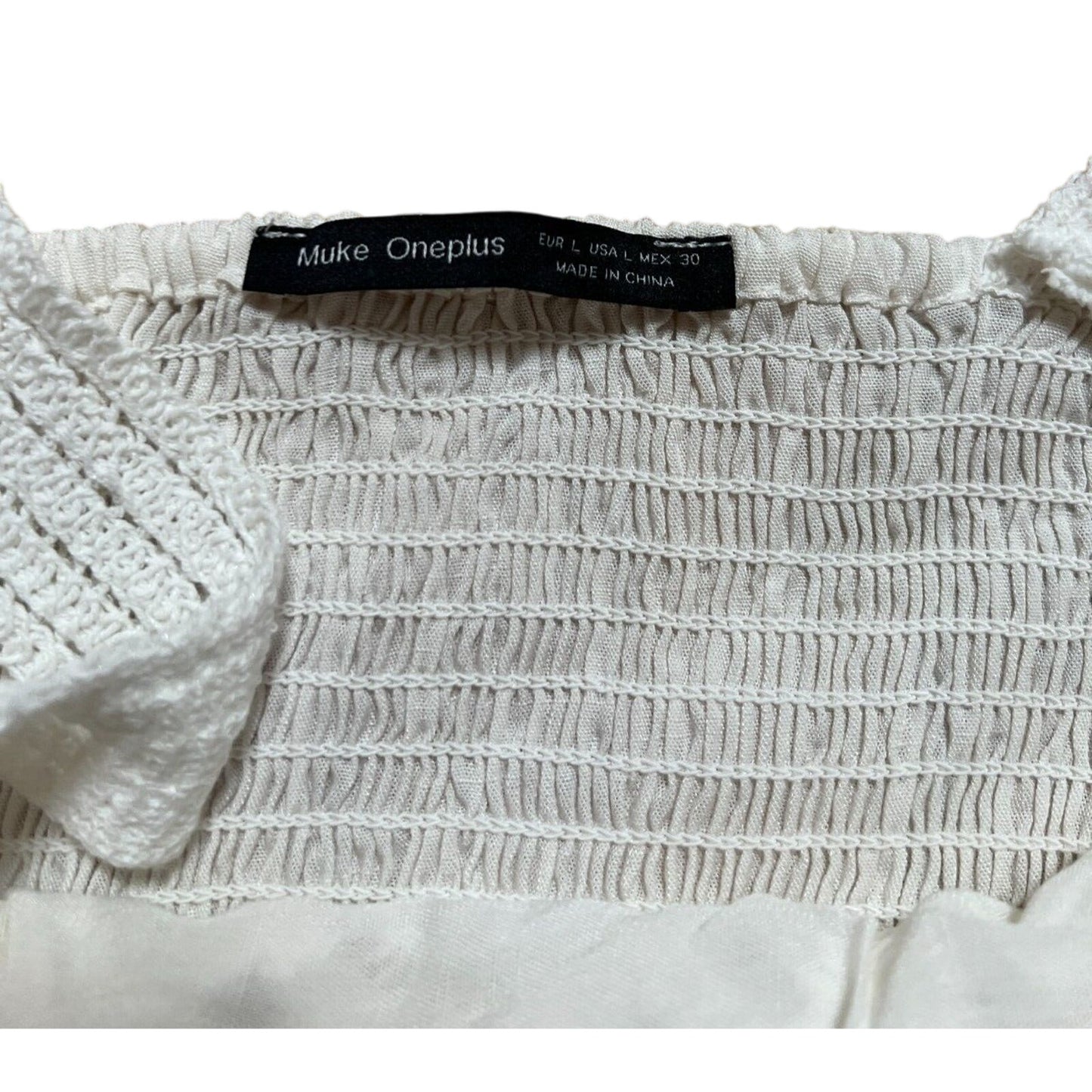 Muke oneplus White Sundress Circular Patterned Large L