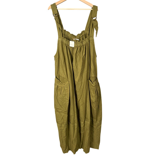 Free People Machu Barrel Midi Dress Overall Like NWT Moss XL