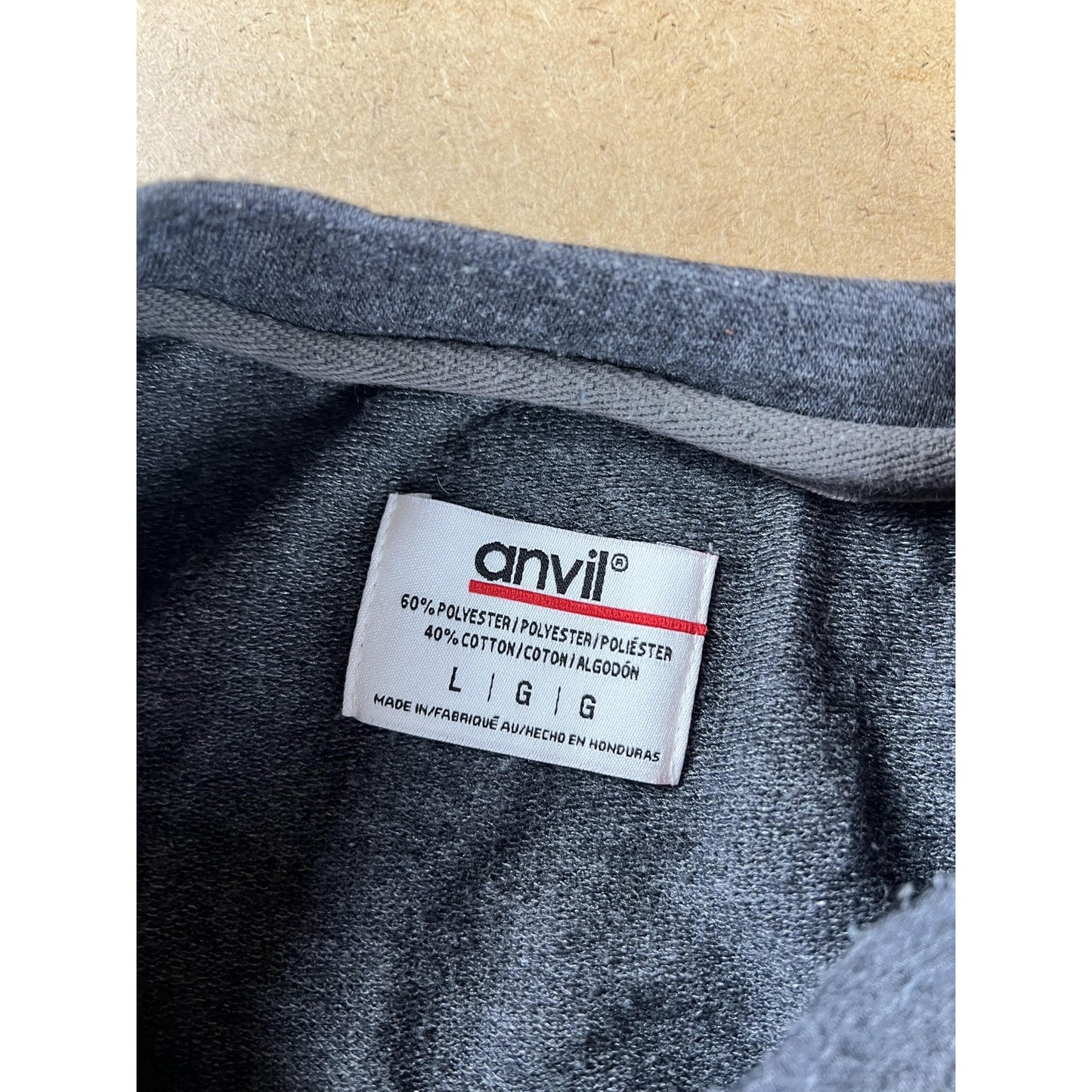 Anvil Sweater Unisex L Gray Crew Neck Pullover Graphic Fleece Preshrunk