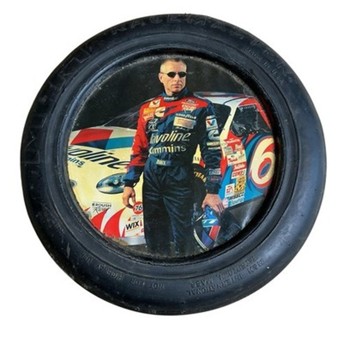 NASCAR Tire Wall Plaque Valvoline Cummins Ford Black Original United States