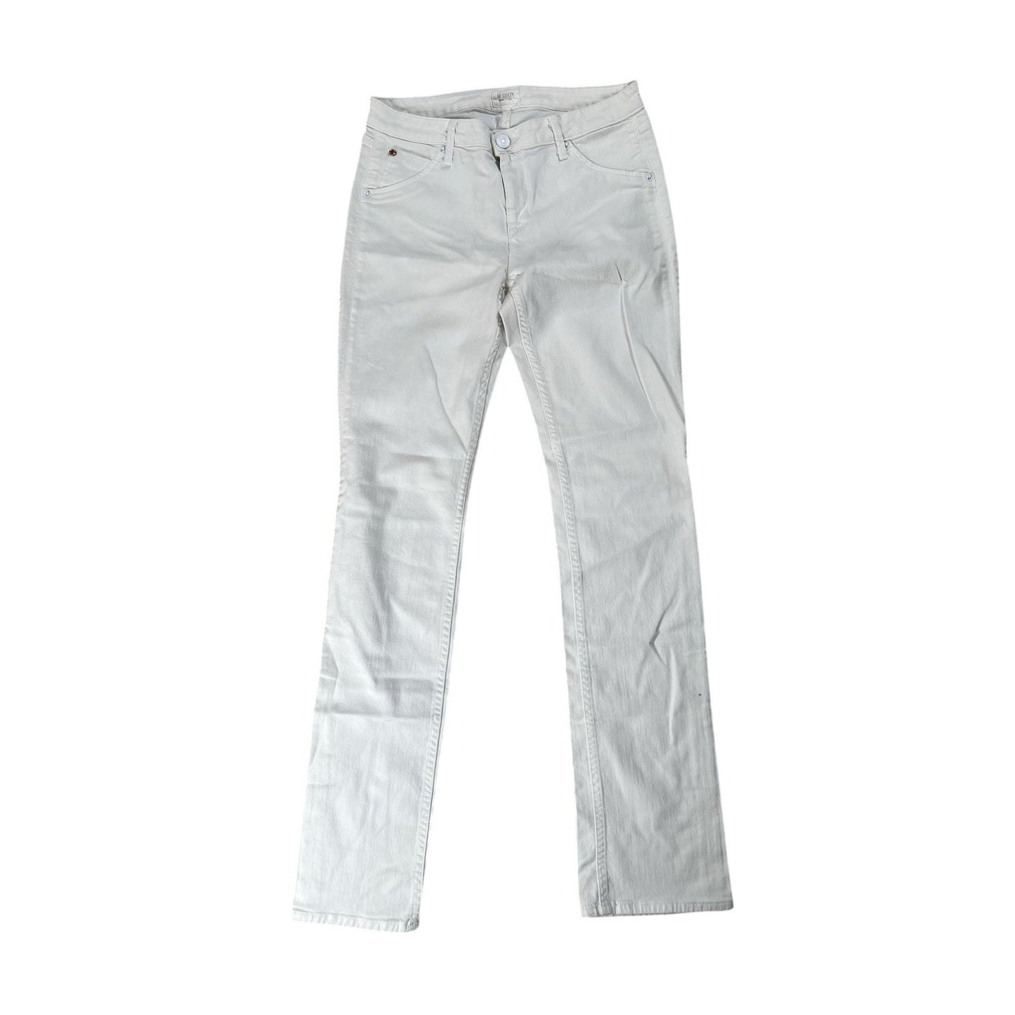 Hudson Pants Womens 28 White Jegging Denim Stretch Pockets Zip Flat Front