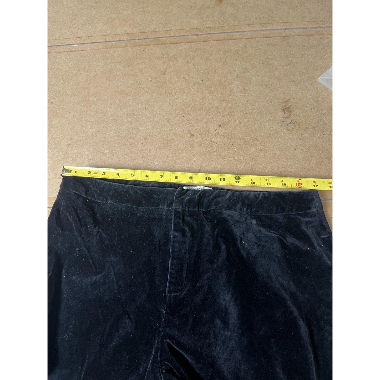LORD & TAYLOR Pants Womens 18W Black Velvet Dress Pants Lined Stretch Zip