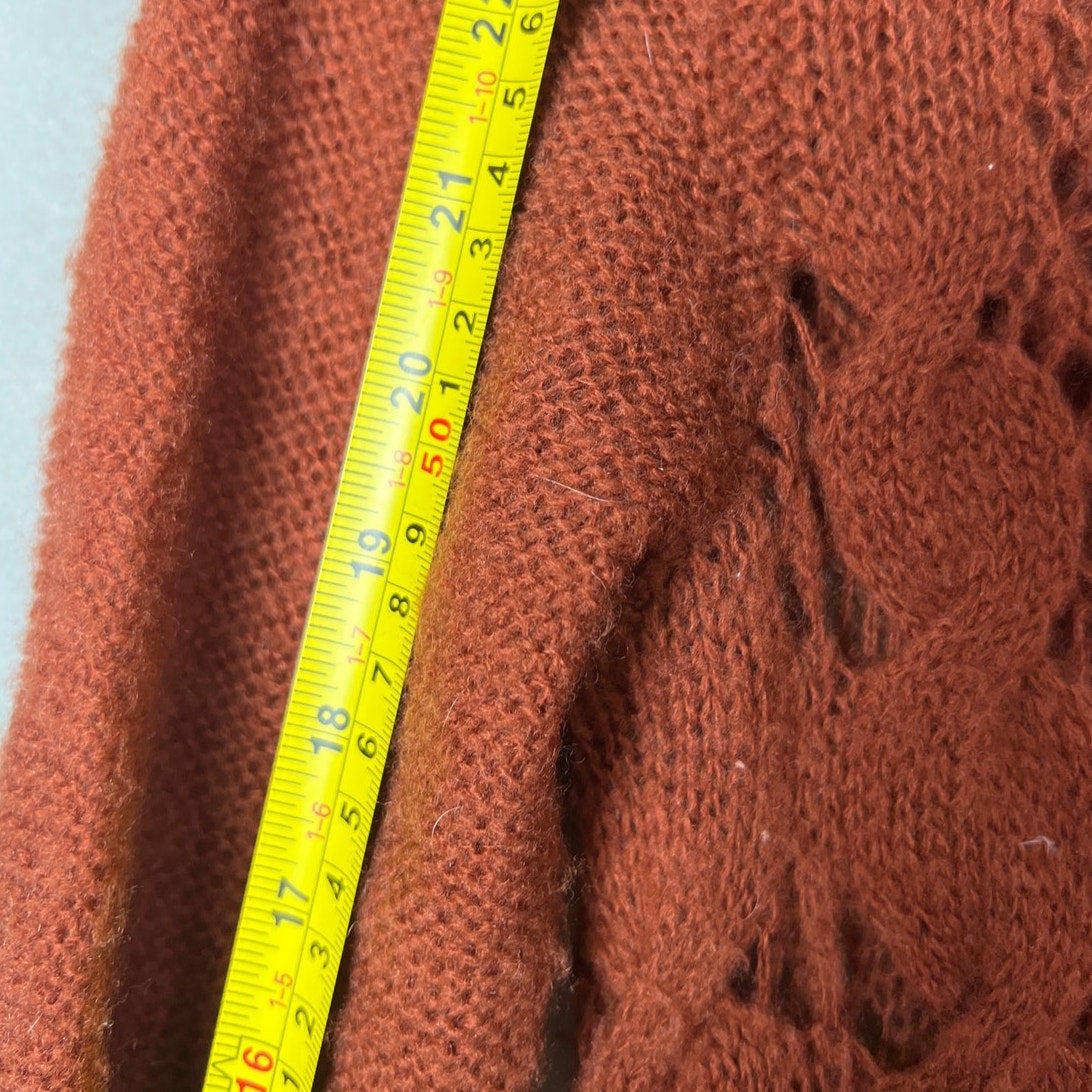Free People Long Sleeve Sweater Cowl Neck Rusty Brown Size M