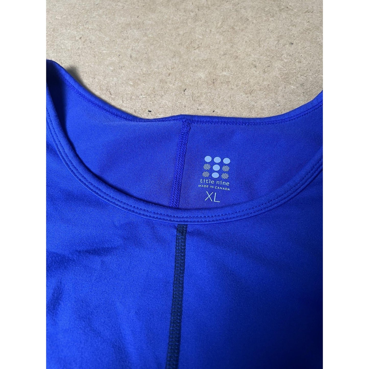 Title Nine Dress Womens XL Blue Tank Dress Fit & Flare Short Stretch Logo