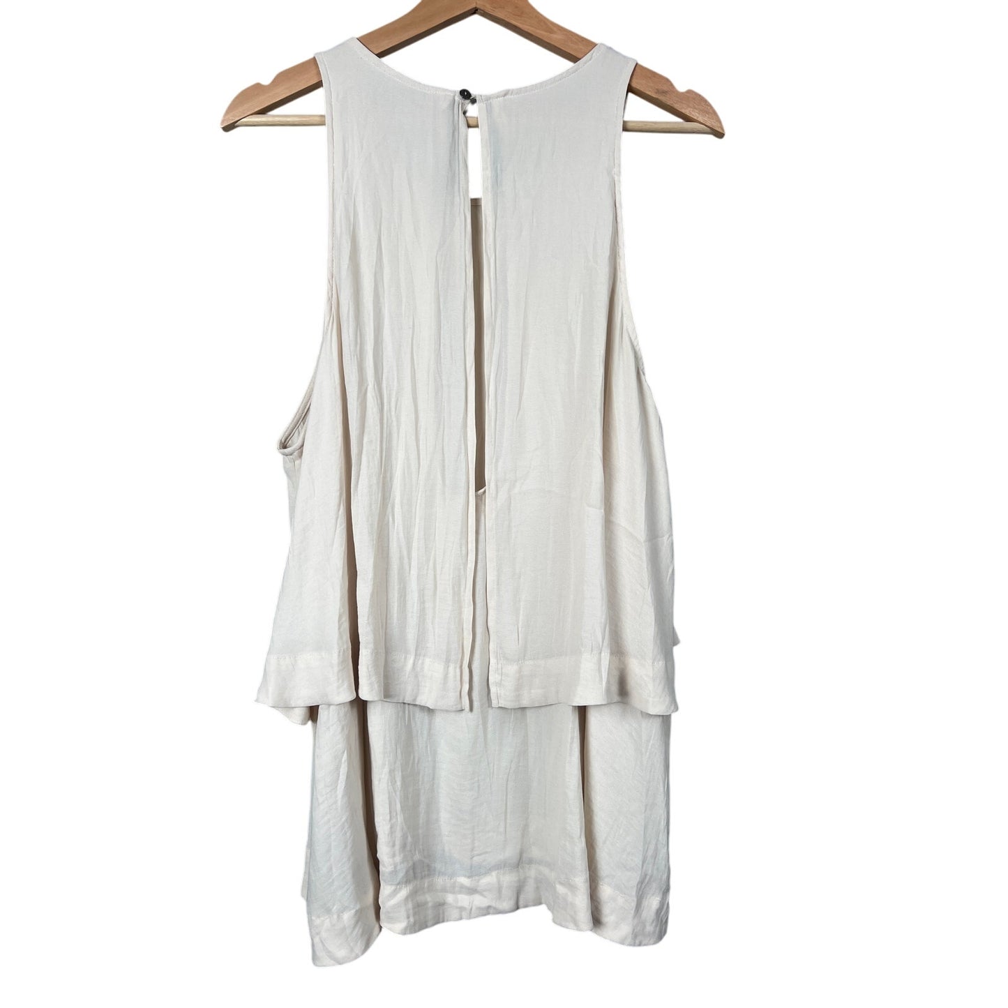 Free People Tunic Tank Top Size Large White Layers In Love Tiered Blouse Shirt