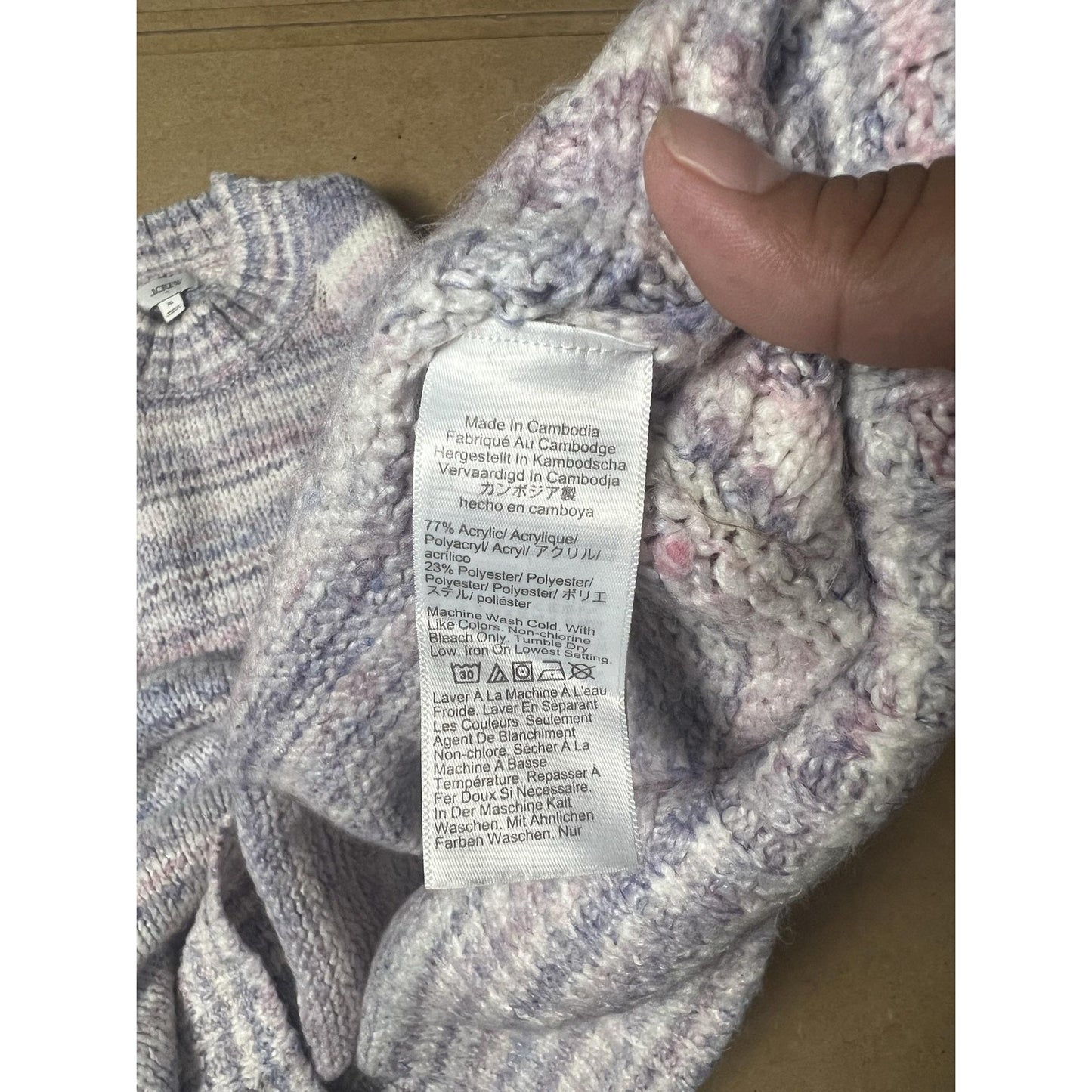 J.CREW Sweater Womens XL Multicolor Chunky-Knit Striped Crew Neck Heavyweight