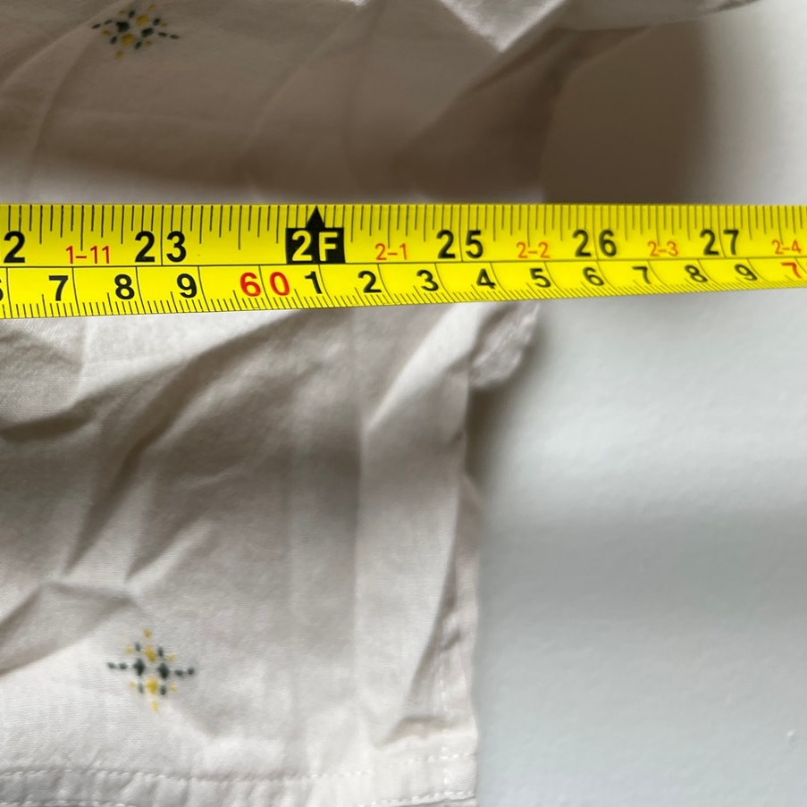 RVCA Mens Size M Oxford Short Sleeve Button Down With Embroidered Print Shirt