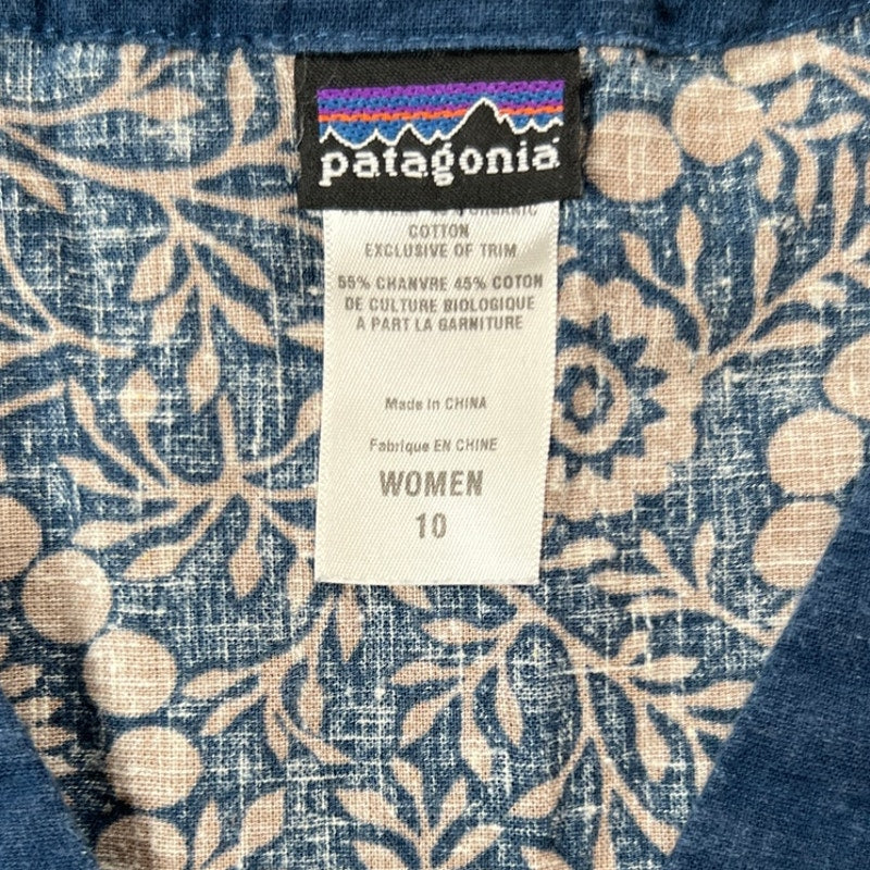 Patagonia Blue/Tan Pullover Sleeveless Dress Size 10