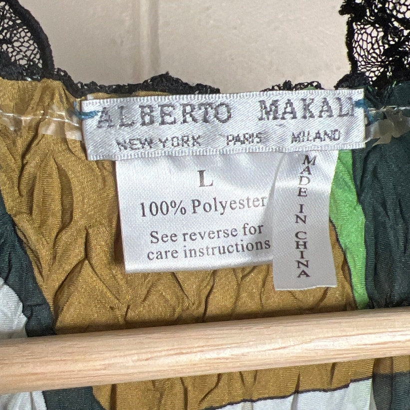 Alberto Makali Size Large Women's Top 100% Polyester Mixed Blouse