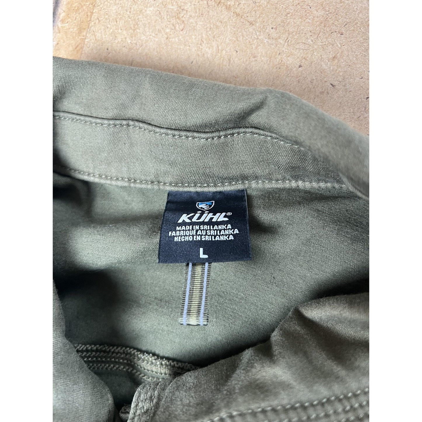 Kuhl Jacket Unisex L Green Military Collared Pockets Twill Short Casual