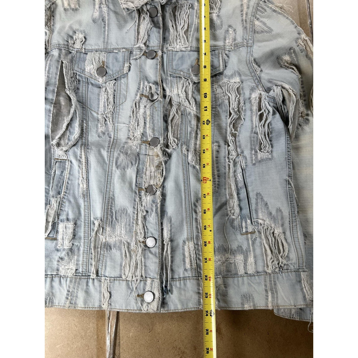 True Religion Jacket Womens XS Light Blue Distressed Fringe Denim Short Casual