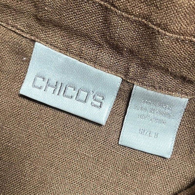 Chico's Women's Button Up Long Sleeve Brown Size 8