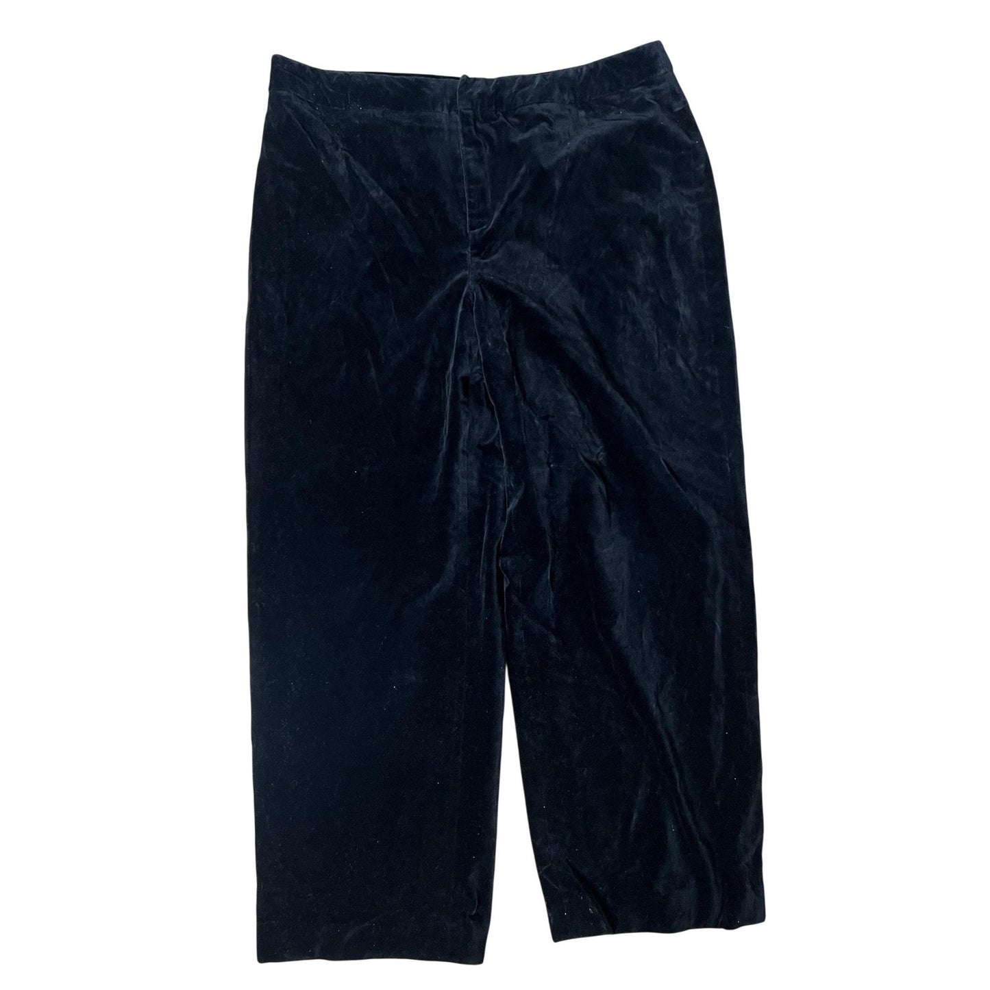 LORD & TAYLOR Pants Womens 18W Black Velvet Dress Pants Lined Stretch Zip