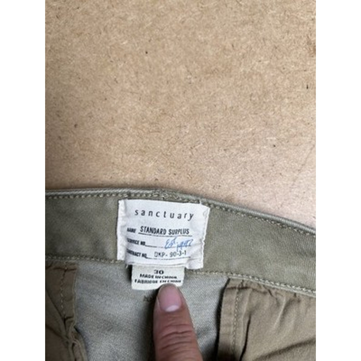 Sanctuary Pants Womens 30 Green Chino Twill Relaxed Fit Pockets Flat Front