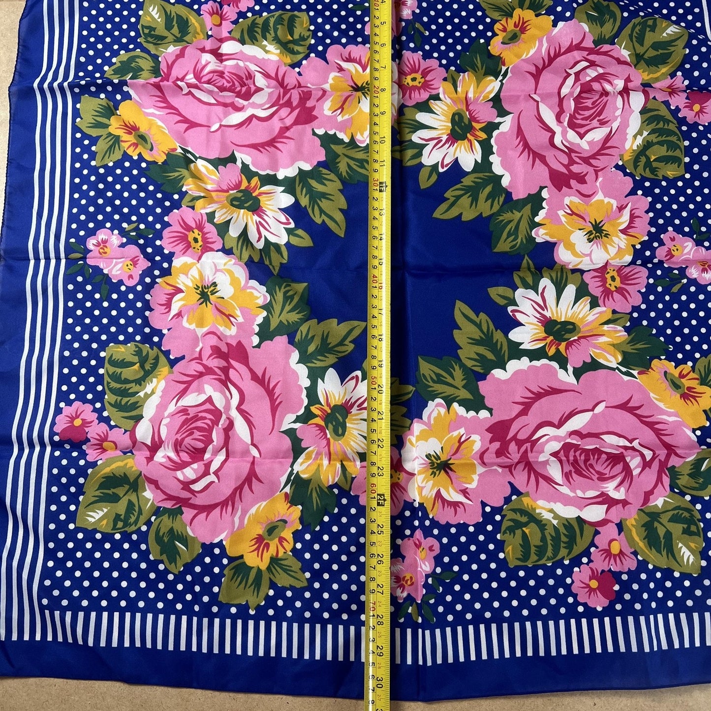 Glantex Kerchief Mens One Size Blue Floral Square Scarf Satin Made In Italy