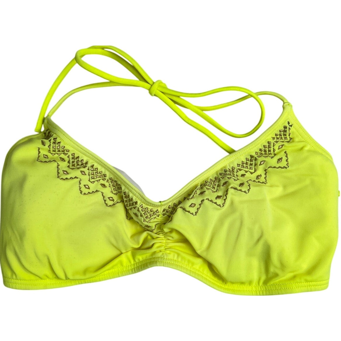 PINK Victoria Secret Size Medium Yellow Swim Top Bikini