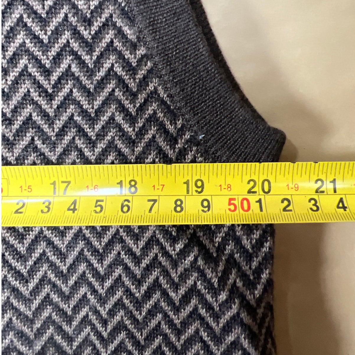 Toscano Wool Large V-neck Black & Gray Sweater Vest